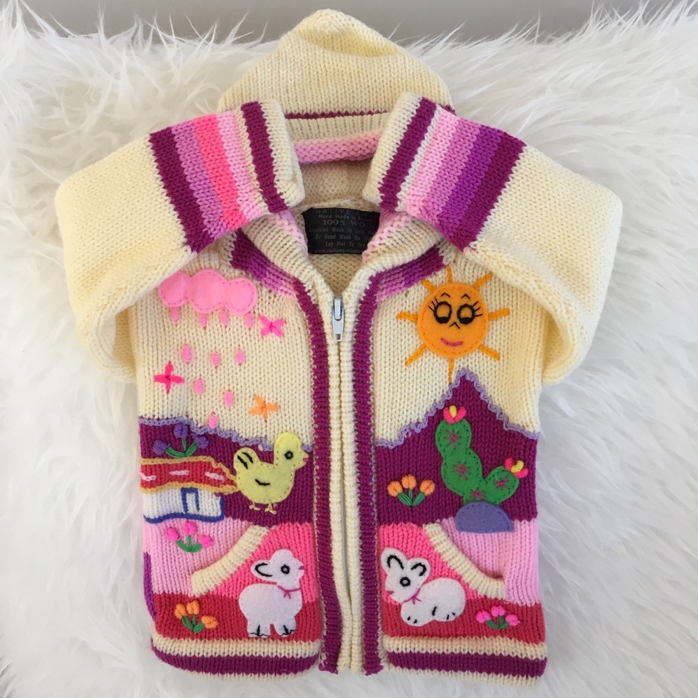 Baby Knitted Wool Cardigan Size 3-6 months